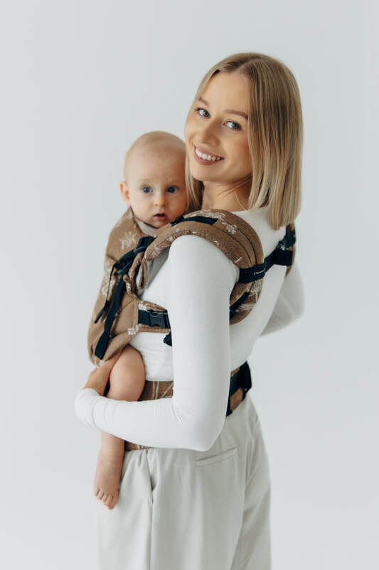 LennyLight Carrier, Standard Size, jacquard weave 100% cotton - HERBARIUM - RAINDROPS #babywearing