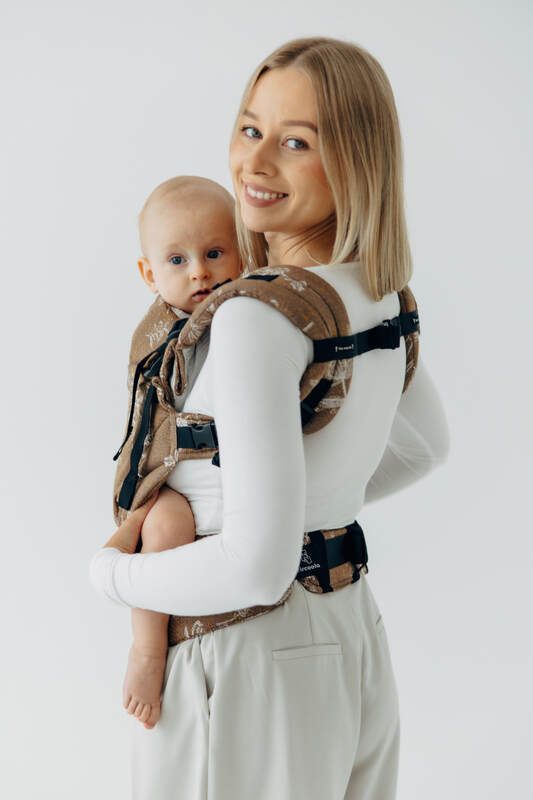 LennyLight Carrier, Standard Size, jacquard weave 100% cotton - HERBARIUM - RAINDROPS #babywearing