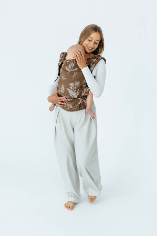 LennyLight Carrier, Standard Size, jacquard weave 100% cotton - HERBARIUM - RAINDROPS #babywearing