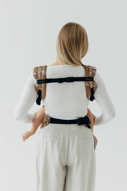 LennyLight Carrier, Standard Size, jacquard weave 100% cotton - HERBARIUM - RAINDROPS #babywearing