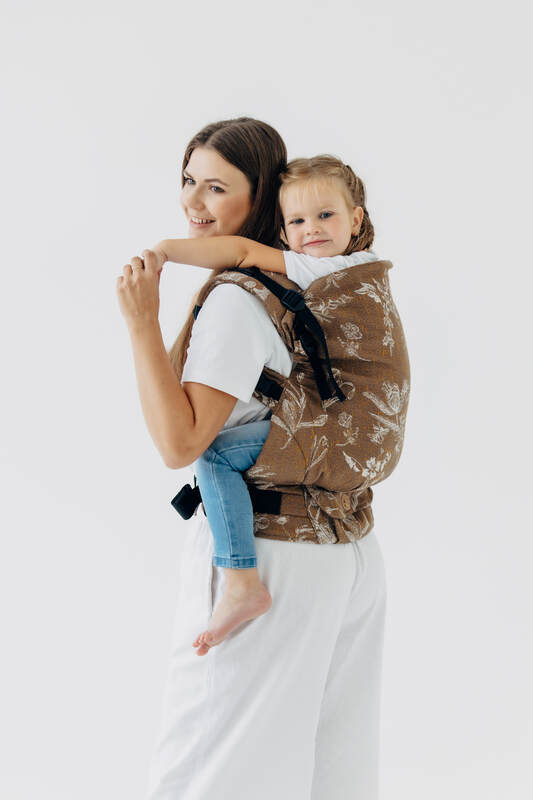 LennyPreschool Carrier, Preschool Size, jacquard weave (100% cotton) - HERBARIUM - RAINDROPS #babywearing