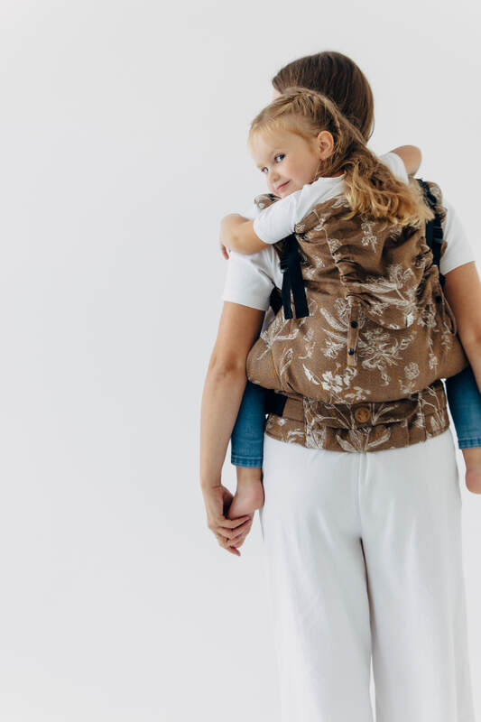 LennyPreschool Carrier, Preschool Size, jacquard weave (100% cotton) - HERBARIUM - RAINDROPS #babywearing