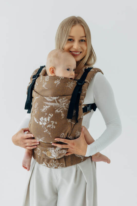 LennyUpGrade PRO Carrier, Standard Size, jacquard weave 100% cotton - HERBARIUM - RAINDROPS #babywearing