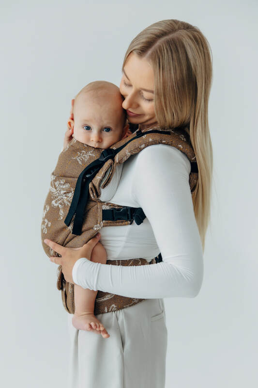 LennyUpGrade PRO Carrier, Standard Size, jacquard weave 100% cotton - HERBARIUM - RAINDROPS #babywearing