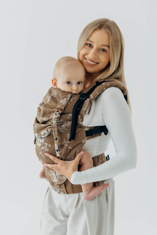 LennyUpGrade PRO Carrier, Standard Size, jacquard weave 100% cotton - HERBARIUM - RAINDROPS #babywearing