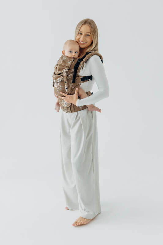 LennyUpGrade PRO Carrier, Standard Size, jacquard weave 100% cotton - HERBARIUM - RAINDROPS #babywearing