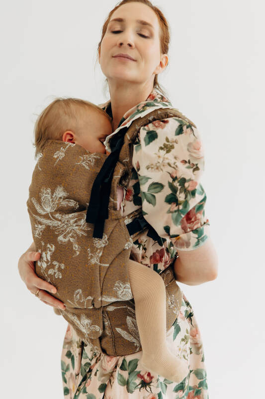 LennyUpGrade PRO Carrier, Standard Size, jacquard weave 100% cotton - HERBARIUM - RAINDROPS #babywearing
