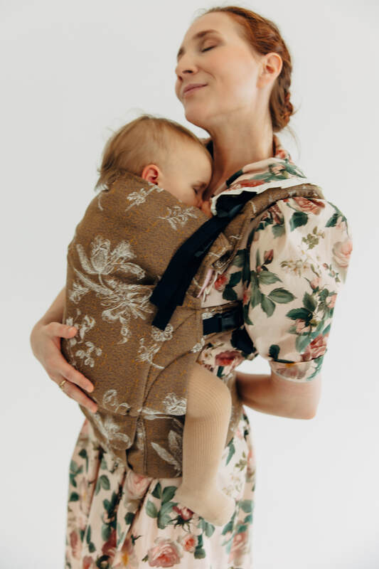 LennyUpGrade PRO Carrier, Standard Size, jacquard weave 100% cotton - HERBARIUM - RAINDROPS #babywearing