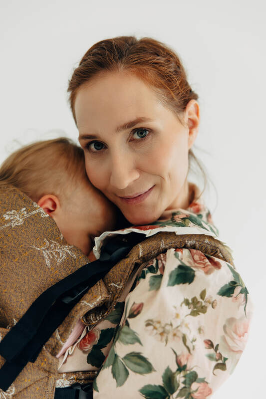 LennyUpGrade PRO Carrier, Standard Size, jacquard weave 100% cotton - HERBARIUM - RAINDROPS #babywearing