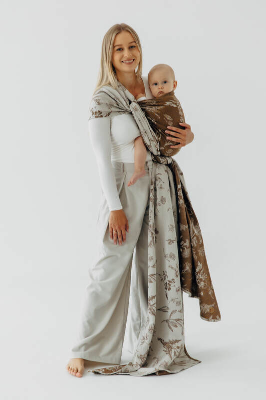 Fular țesut, Mărime Mărimea 8 (XL - 6,0 m), HERBARIUM - RAINDROPS #babywearing