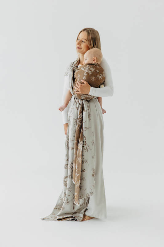Fular țesut, Mărime Mărimea 8 (XL - 6,0 m), HERBARIUM - RAINDROPS #babywearing