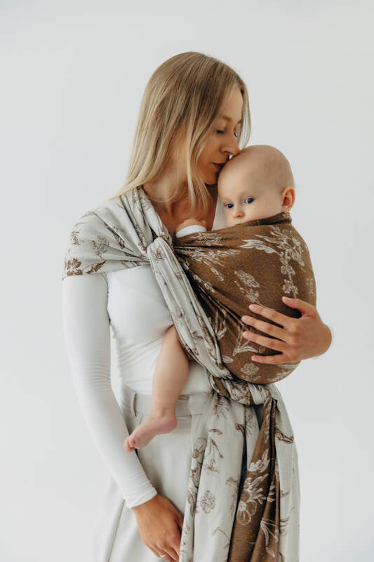 Fular țesut, Mărime Mărimea 8 (XL - 6,0 m), HERBARIUM - RAINDROPS #babywearing