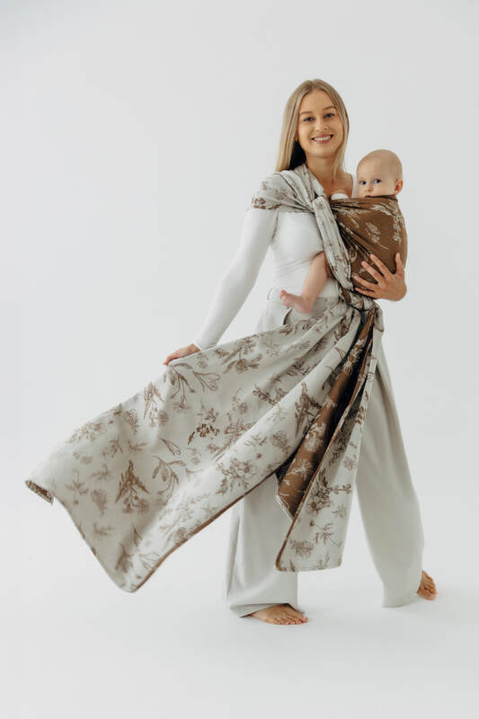 Fular țesut, Mărime Mărimea 8 (XL - 6,0 m), HERBARIUM - RAINDROPS #babywearing