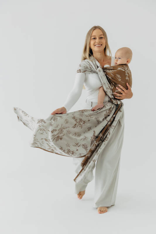 Fular țesut, Mărime Mărimea 8 (XL - 6,0 m), HERBARIUM - RAINDROPS #babywearing