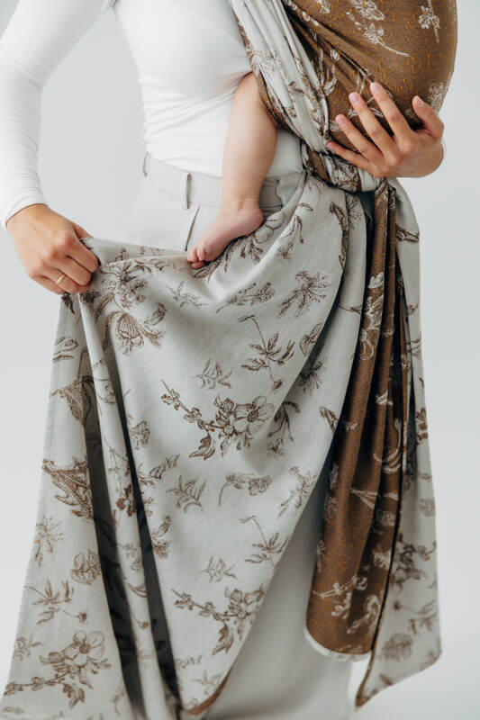 Fular țesut, Mărime Mărimea 8 (XL - 6,0 m), HERBARIUM - RAINDROPS #babywearing