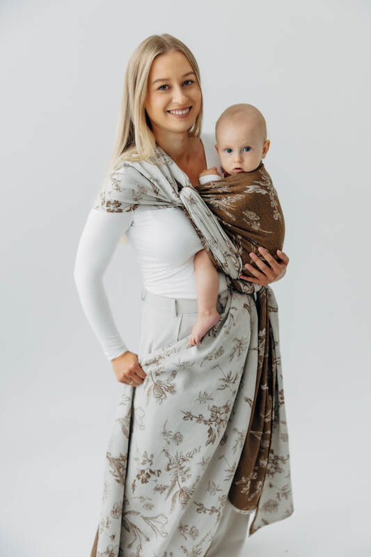 Fular țesut, Mărime Mărimea 8 (XL - 6,0 m), HERBARIUM - RAINDROPS #babywearing