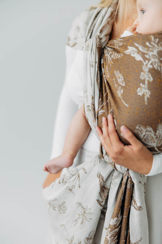 Fular țesut, Mărime Mărimea 8 (XL - 6,0 m), HERBARIUM - RAINDROPS #babywearing