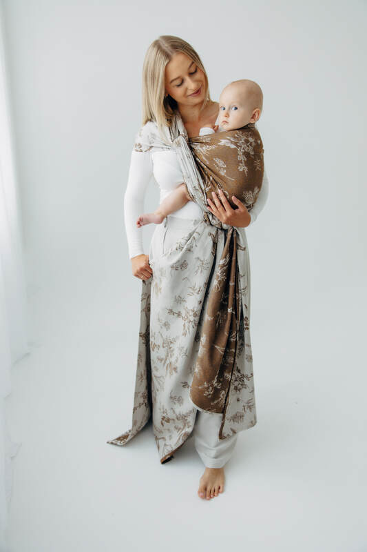 Fular țesut, Mărime Mărimea 8 (XL - 6,0 m), HERBARIUM - RAINDROPS #babywearing