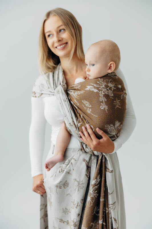 Fular țesut, Mărime Mărimea 8 (XL - 6,0 m), HERBARIUM - RAINDROPS #babywearing
