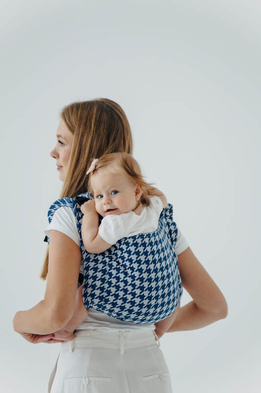 Lenny Buckle Onbuhimo PRO baby carrier, Standard size, jacquard weave (40% cotton, 40% merino wool, 13% silk, 7% cashmere) - PATA DE GALLO - PUZZLE #babywearing