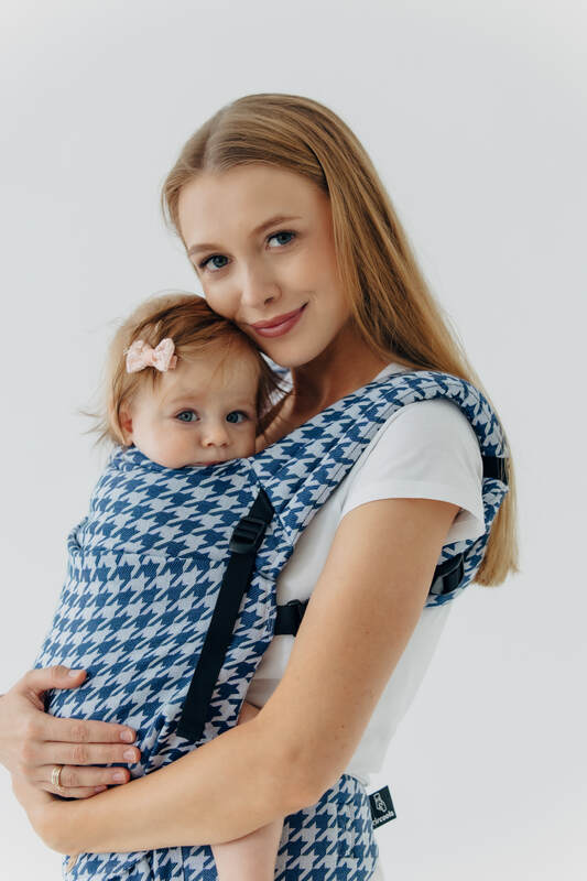 LennyLight Carrier, Standard Size, jacquard weave (40% cotton, 40% merino wool, 13% silk, 7% cashmere) - PATA DE GALLO - PUZZLE #babywearing