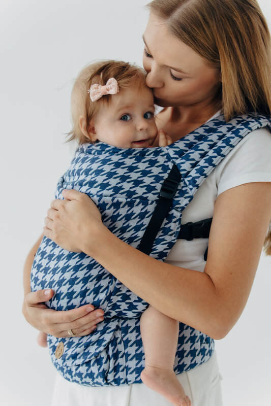 LennyLight Carrier, Standard Size, jacquard weave (40% cotton, 40% merino wool, 13% silk, 7% cashmere) - PATA DE GALLO - PUZZLE #babywearing
