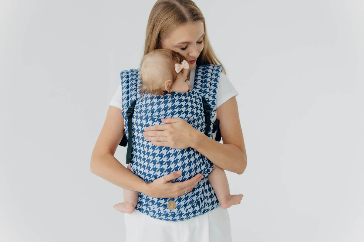 LennyLight Carrier, Standard Size, jacquard weave (40% cotton, 40% merino wool, 13% silk, 7% cashmere) - PATA DE GALLO - PUZZLE #babywearing