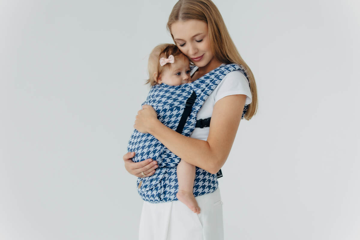 LennyLight Carrier, Standard Size, jacquard weave (40% cotton, 40% merino wool, 13% silk, 7% cashmere) - PATA DE GALLO - PUZZLE #babywearing