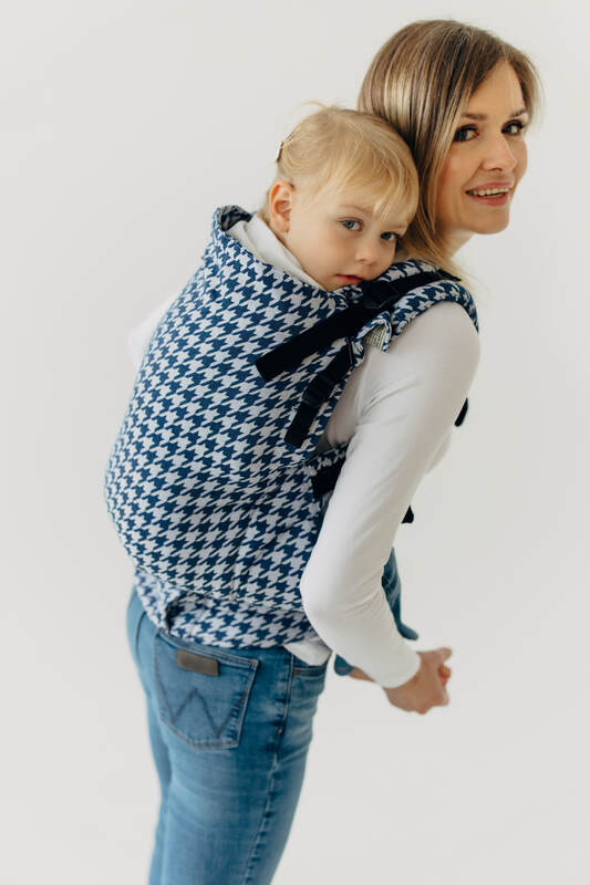 LennyPreschool Carrier, Preschool Size, jacquard weave (40% cotton, 40% merino wool, 13% silk, 7% cashmere) - PATA DE GALLO - PUZZLE #babywearing
