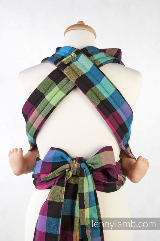 Nosidełko dla dzieci MEI-TAI MINI, bawełna, splot diamentowy, z kapturkiem, DIAMENTOWA KRATA #babywearing