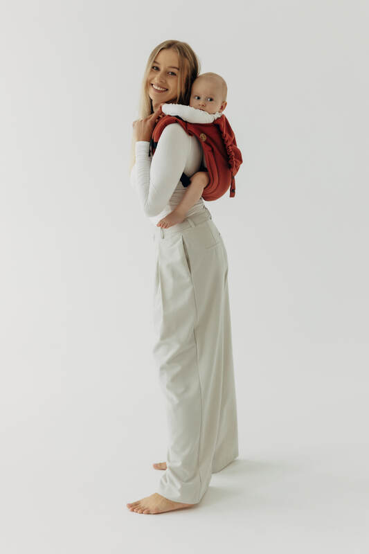 Lenny Buckle Onbuhimo PRO baby carrier, standard size, broken-twill weave (100% cotton) - ROOIBOS #babywearing