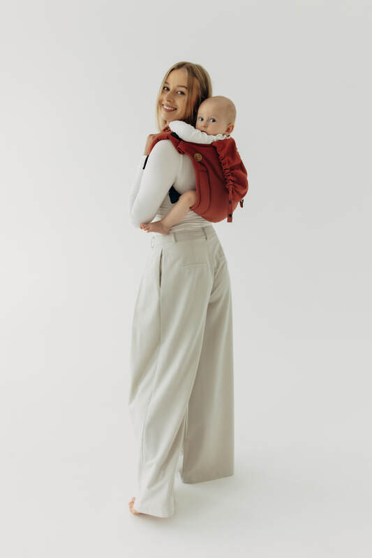 Lenny Buckle Onbuhimo PRO baby carrier, standard size, broken-twill weave (100% cotton) - ROOIBOS #babywearing