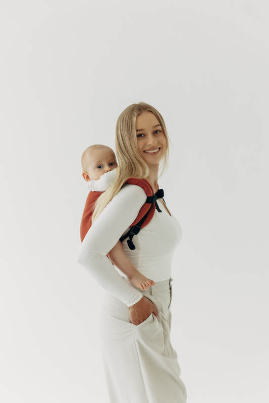 Lenny Buckle Onbuhimo PRO baby carrier, standard size, broken-twill weave (100% cotton) - ROOIBOS #babywearing