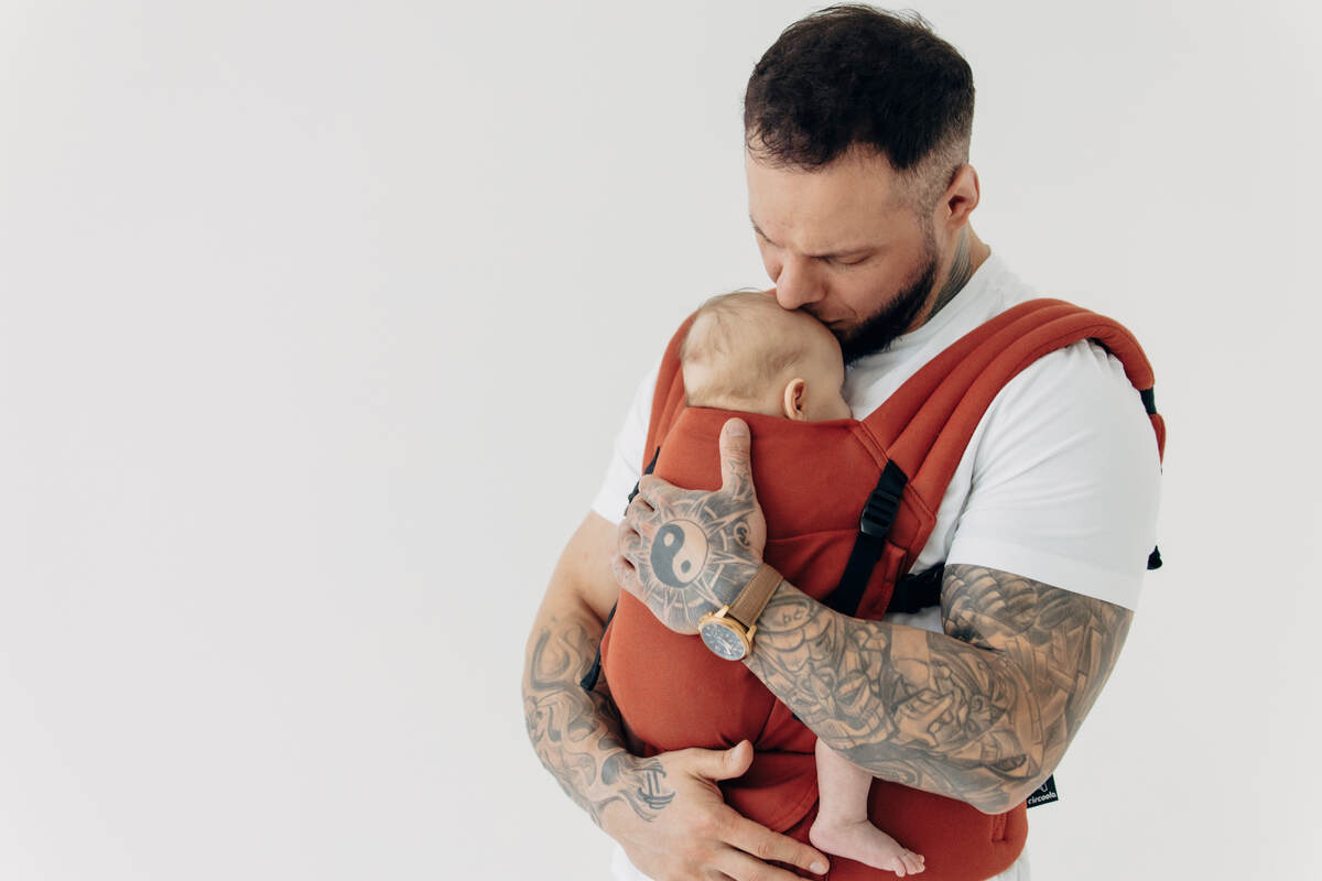 LennyLight Carrier, Standard Size, broken-twill weave 100% cotton - ROOIBOS #babywearing