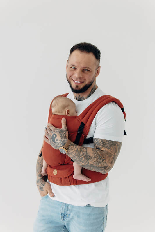 LennyLight Carrier, Standard Size, broken-twill weave 100% cotton - ROOIBOS #babywearing