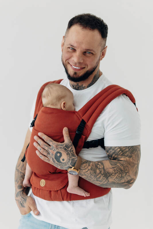 LennyLight Carrier, Standard Size, broken-twill weave 100% cotton - ROOIBOS #babywearing