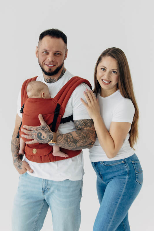 LennyLight Carrier, Standard Size, broken-twill weave 100% cotton - ROOIBOS #babywearing