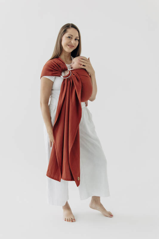 Ring Sling, Broken twill Weave (100% cotton), with gathered shoulder - ROOIBOS - standard 1.8m #babywearing