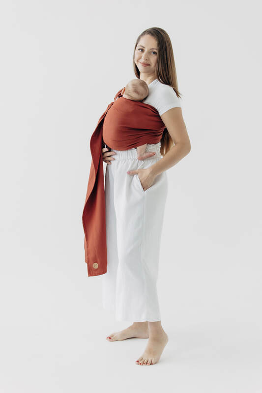 Ring Sling, Broken twill Weave (100% cotton), with gathered shoulder - ROOIBOS - standard 1.8m #babywearing