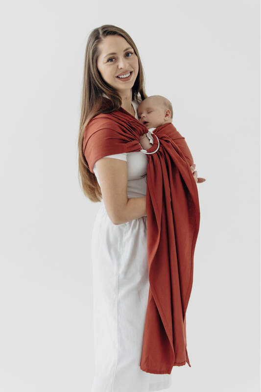 Ring Sling, Broken twill Weave (100% cotton), with gathered shoulder - ROOIBOS - standard 1.8m #babywearing
