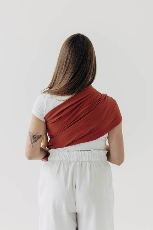 Ring Sling, Broken twill Weave (100% cotton), with gathered shoulder - ROOIBOS - standard 1.8m #babywearing