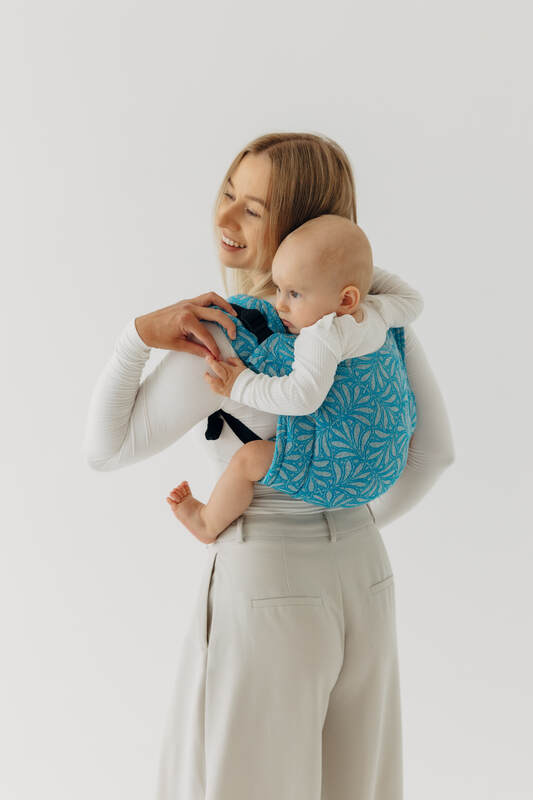 Lenny Buckle Onbuhimo PRO baby carrier, standard size, jacquard weave (50% silk, 50% cotton) - INFINITY - HAVEN #babywearing