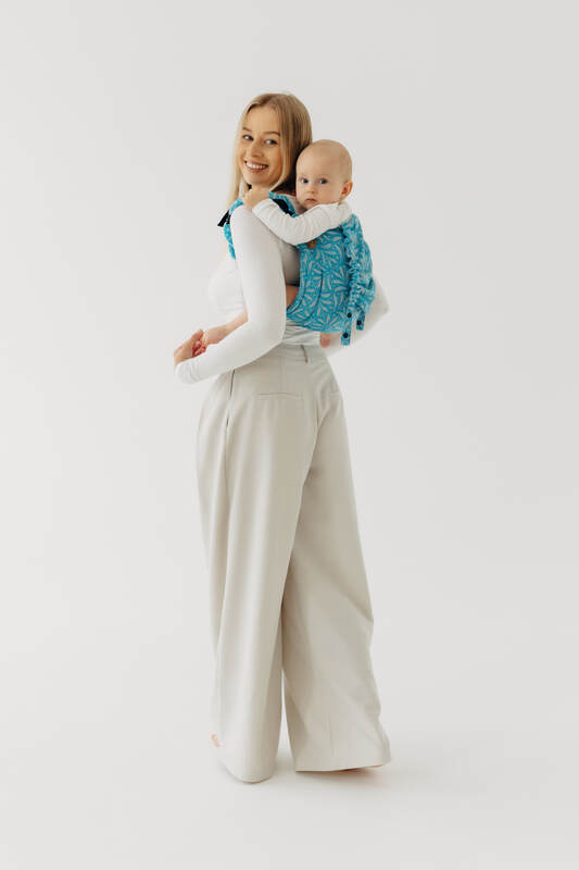 Lenny Buckle Onbuhimo PRO baby carrier, standard size, jacquard weave (50% silk, 50% cotton) - INFINITY - HAVEN #babywearing