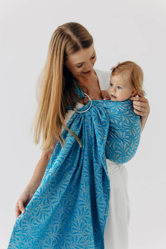 Ring Sling, Jacquard Weave (50% silk, 50% cotton), with gathered shoulder - INFINITY - HAVEN - standard 1.8m #babywearing