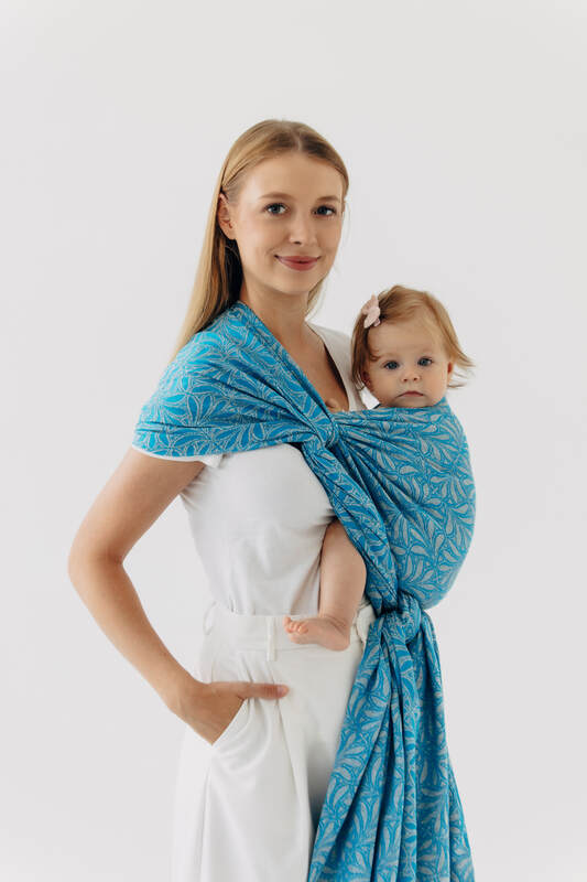Fular, tejido jacquard (50% seda, 50% algodón) - INFINITY - HAVEN - talla XL #babywearing