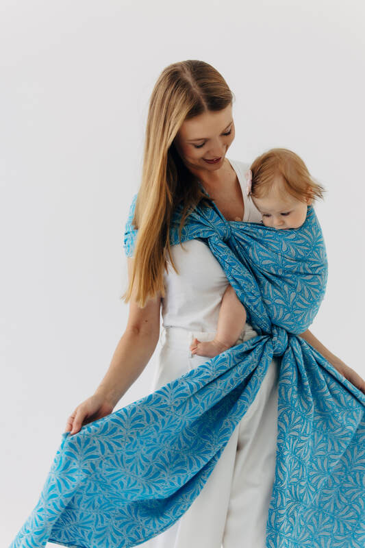 Fular, tejido jacquard (50% seda, 50% algodón) - INFINITY - HAVEN - talla XL #babywearing