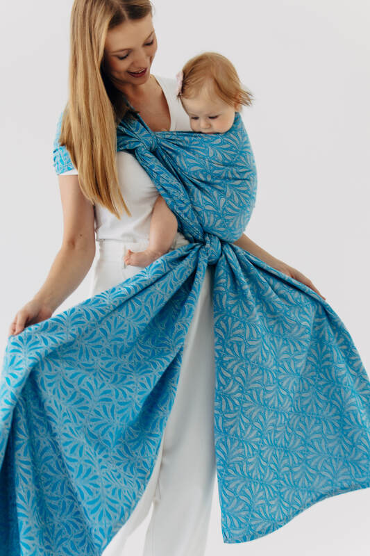 Fular, tejido jacquard (50% seda, 50% algodón) - INFINITY - HAVEN - talla XL #babywearing