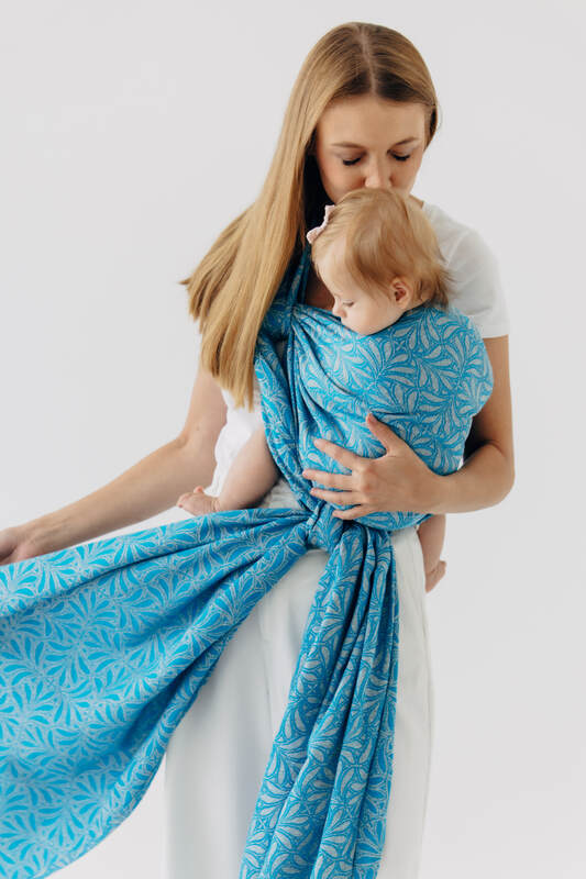 Fular, tejido jacquard (50% seda, 50% algodón) - INFINITY - HAVEN - talla XL #babywearing