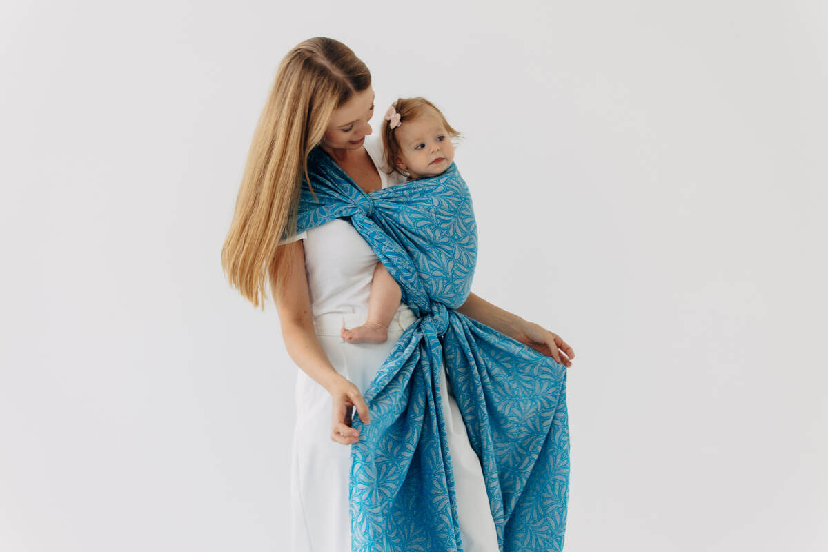 Fular, tejido jacquard (50% seda, 50% algodón) - INFINITY - HAVEN - talla XL #babywearing