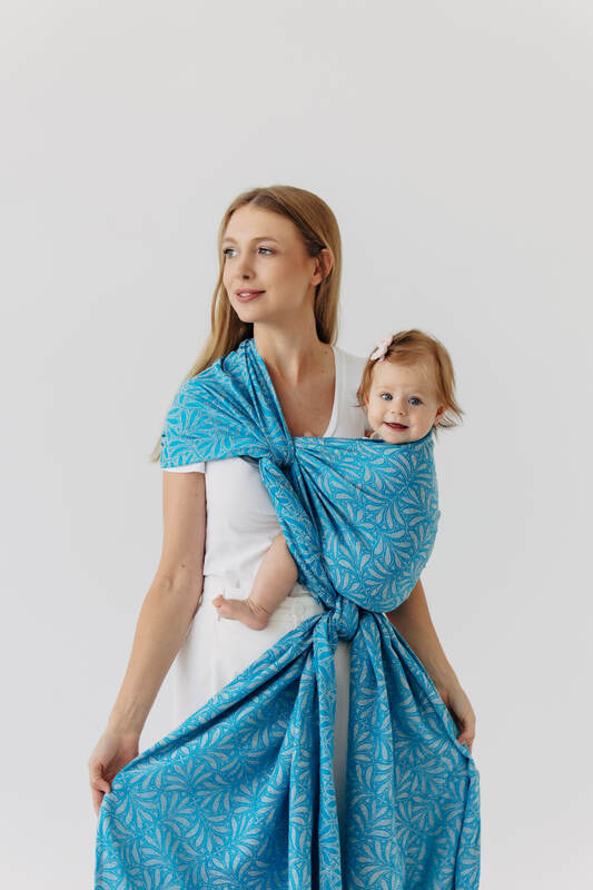Fular, tejido jacquard (50% seda, 50% algodón) - INFINITY - HAVEN - talla XL #babywearing